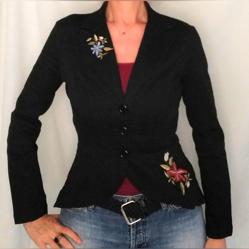 Vintage KOJI YOHJI Embroidered Three Button Breast Riding Jacket M